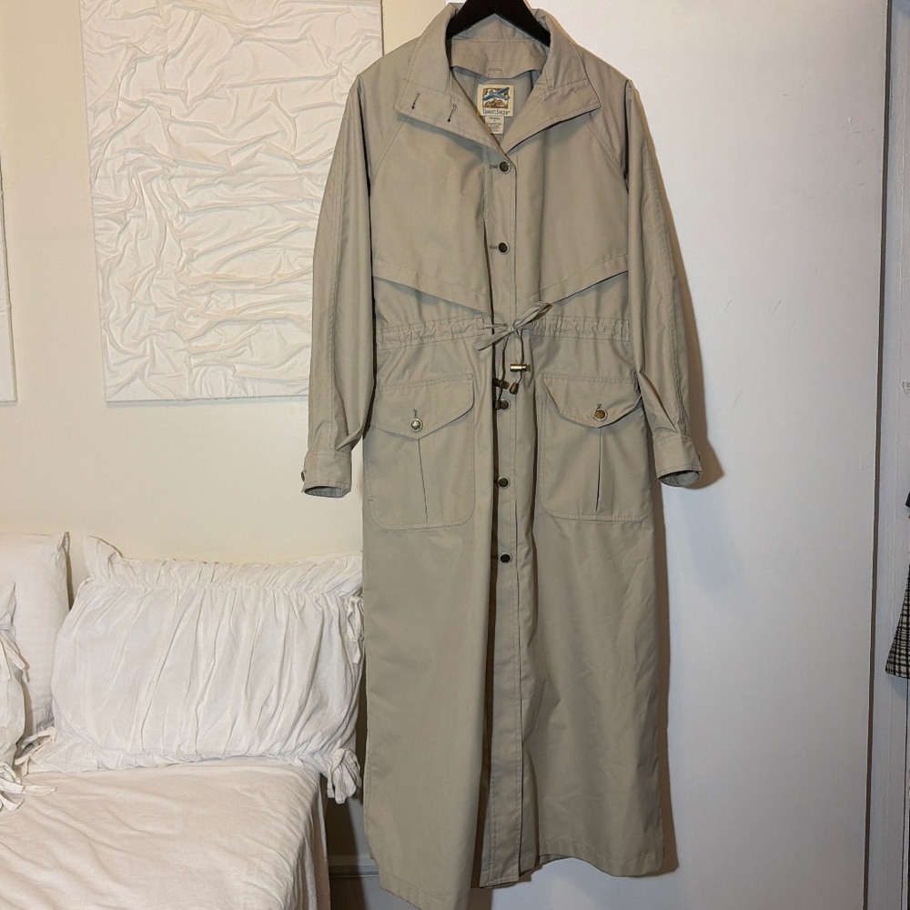 TravelSmith Beige Long Trench Coat